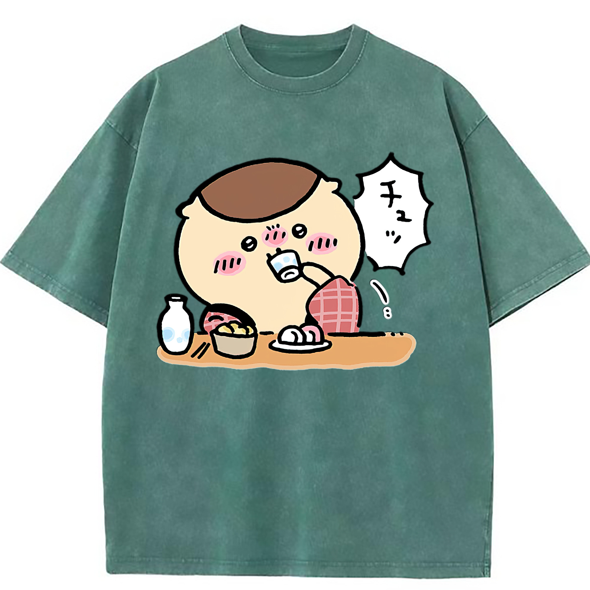 （画像用） ちいかわ くりまんじゅう Chii-kawa kuri manjū 綿100% ヴィンテージ風 半袖Tシャツ（フロントプリント）